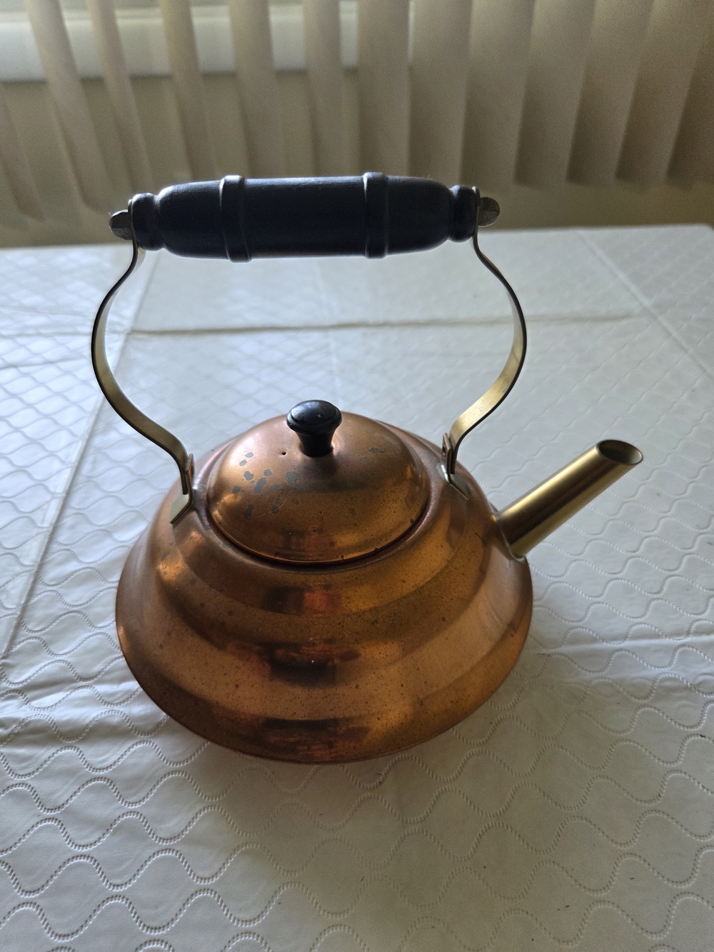 Vintage Coppercraft Guild Copper Tea Kettle Teapot Wooden Handle MCM